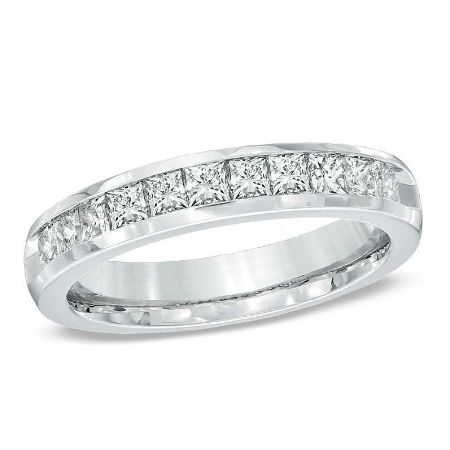 Rings Zales | 1 Ct. T.W. Princess-Cut Diamond Band In 14K White Gold