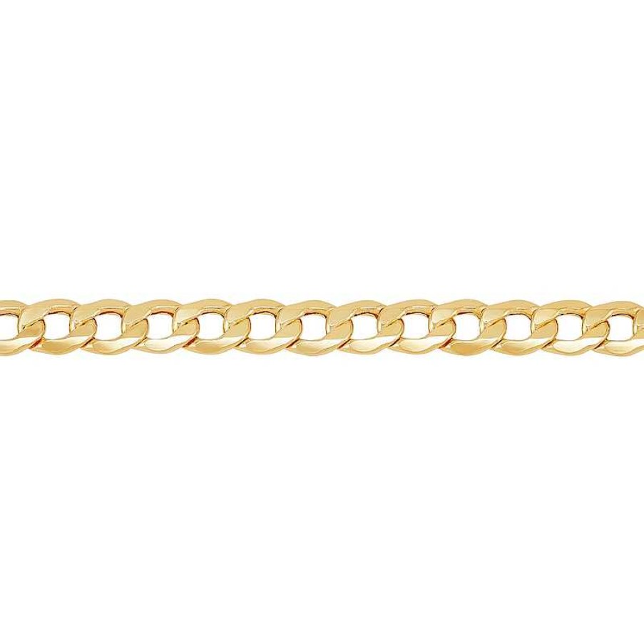 Bracelets Zales | Men'S 7.0Mm Curb Chain Bracelet In Hollow 14K Gold - 9"