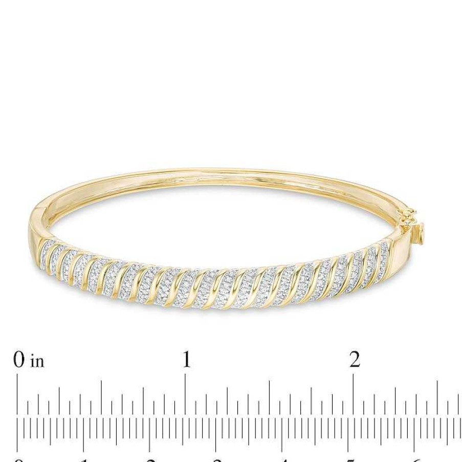 Bracelets Zales | 1/2 Ct. T.W. Diamond "S" Bangle In 10K Gold