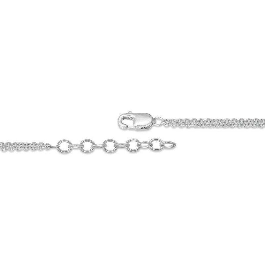 Bracelets Zales | Diamond Accent Interlocking Hearts Bracelet In Sterling Silver - 7.5"