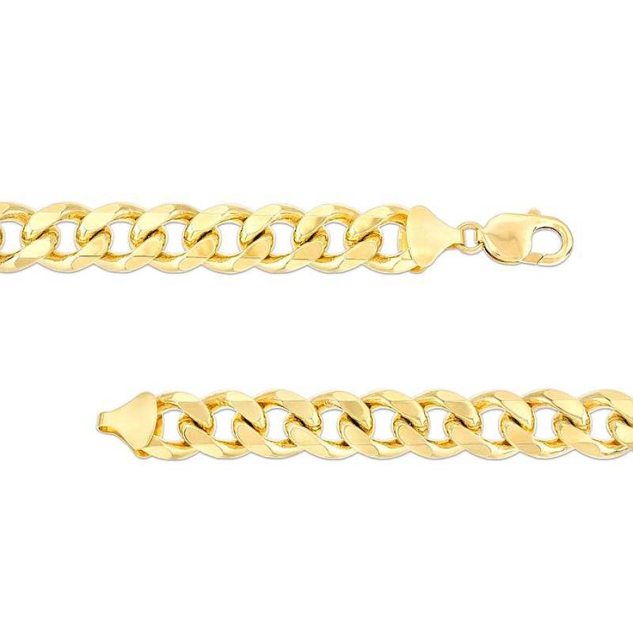 Bracelets Zales | 12.5Mm Solid Curb Chain Bracelet In 14K Gold - 9.0"