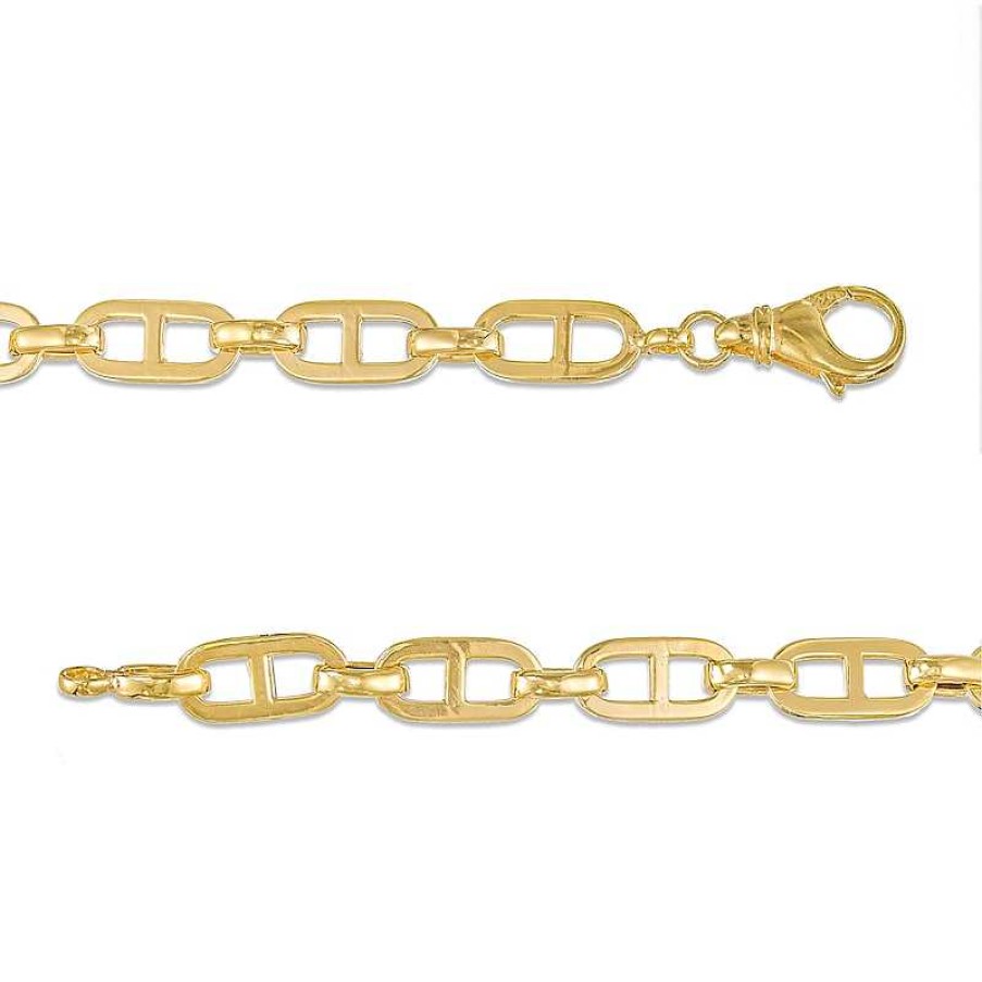 Bracelets Zales | 7.0Mm Hollow Mariner Chain Bracelet In 10K Gold - 7.5"