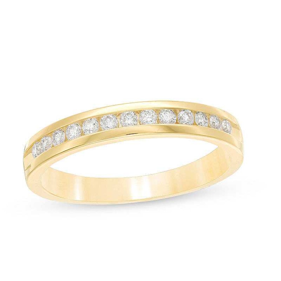 Rings Zales | 1/4 Ct. T.W. Diamond Channel Band In 14K Gold