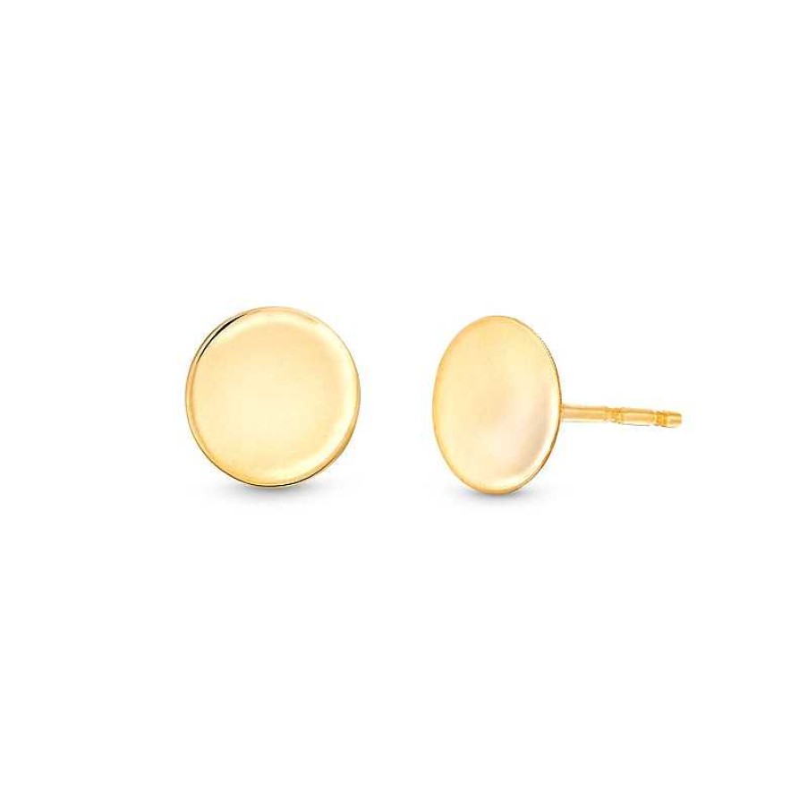 Earrings Zales | Polished Circle Stud Earrings In 14K Gold