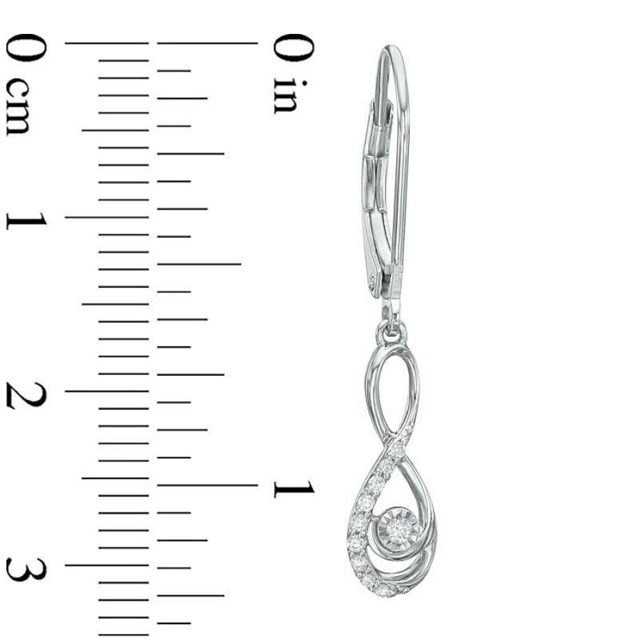 Earrings Zales | 1/10 Ct. T.W. Diamond Infinity Drop Earrings In 10K White Gold