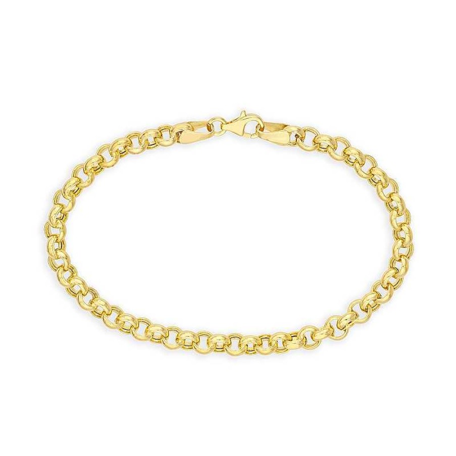 Bracelets Zales | 5.2Mm Hollow Rolo Chain Bracelet In 14K Gold - 7.5"