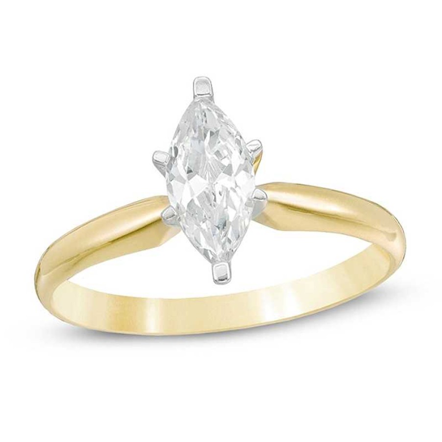 Rings Zales | 1 Ct. Certified Marquise Diamond Solitaire Engagement Ring In 14K Gold (I/I2)