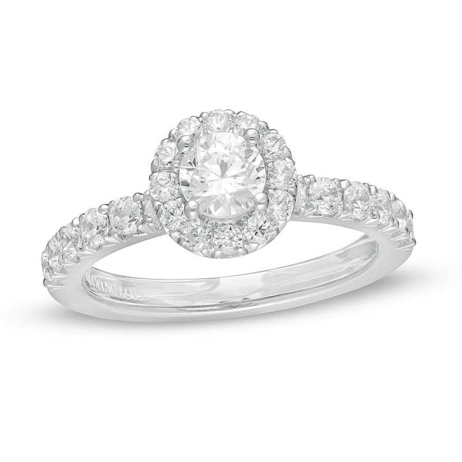 Rings Zales | Vera Wang Love Collection 1 Ct. T.W. Diamond Frame Engagement Ring In 14K White Gold