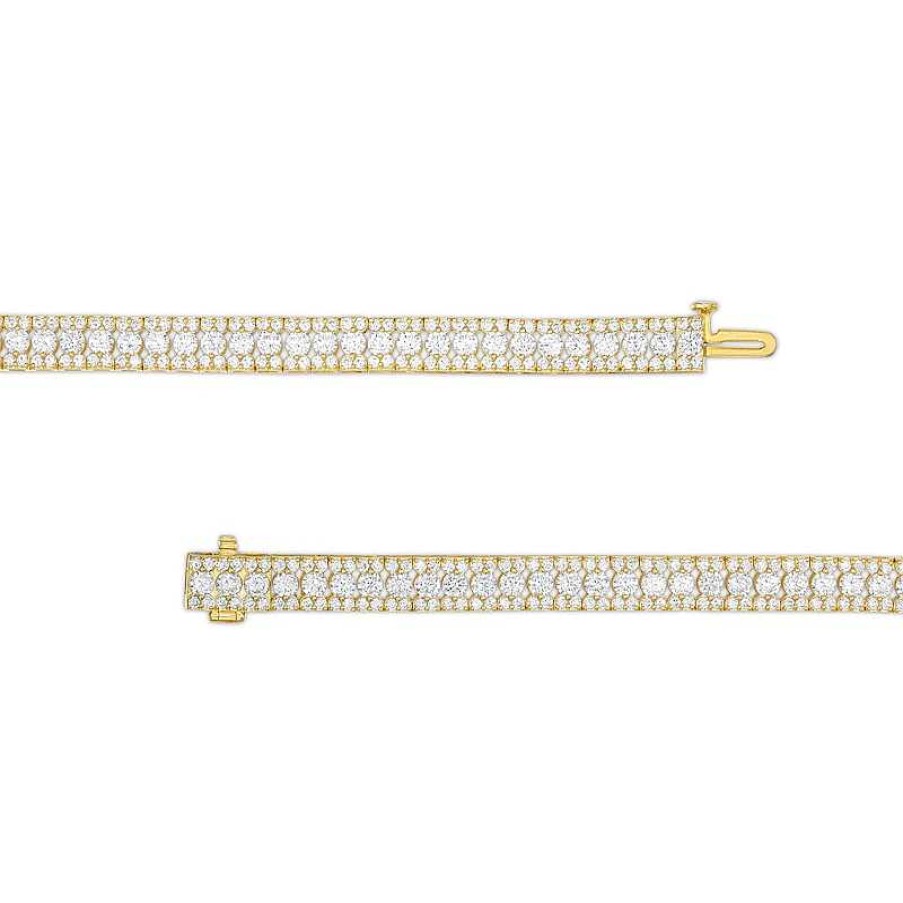 Bracelets Zales | 6 Ct. T.W. Diamond Triple Row Line Bracelet In 10K Gold