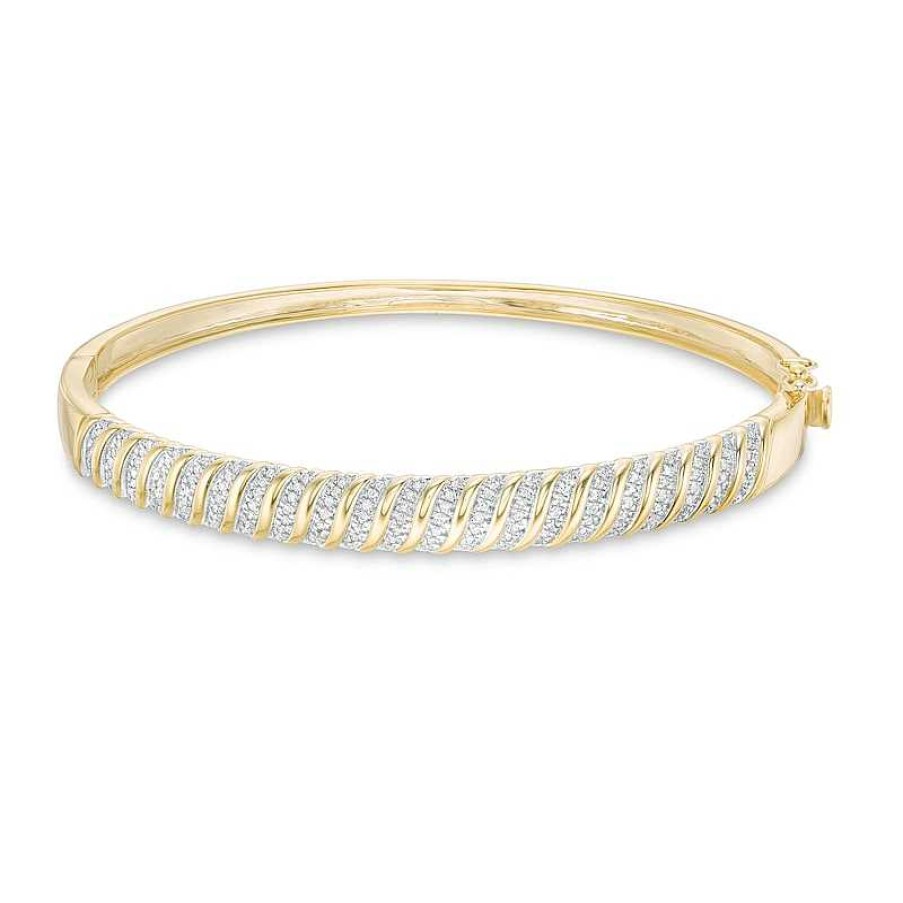 Bracelets Zales | 1/2 Ct. T.W. Diamond "S" Bangle In 10K Gold