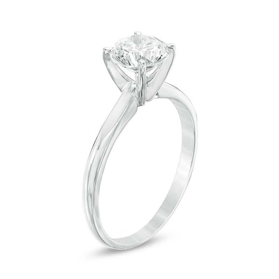 Rings Zales | 1-1/2 Ct. Certified Diamond Solitaire Engagement Ring In 14K White Gold (I/I1)