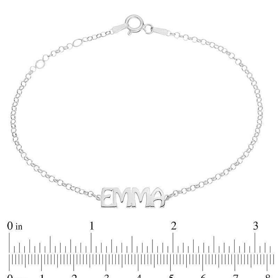 Bracelets Zales | Uppercase Name Bracelet In Sterling Silver (1 Line) - 8"