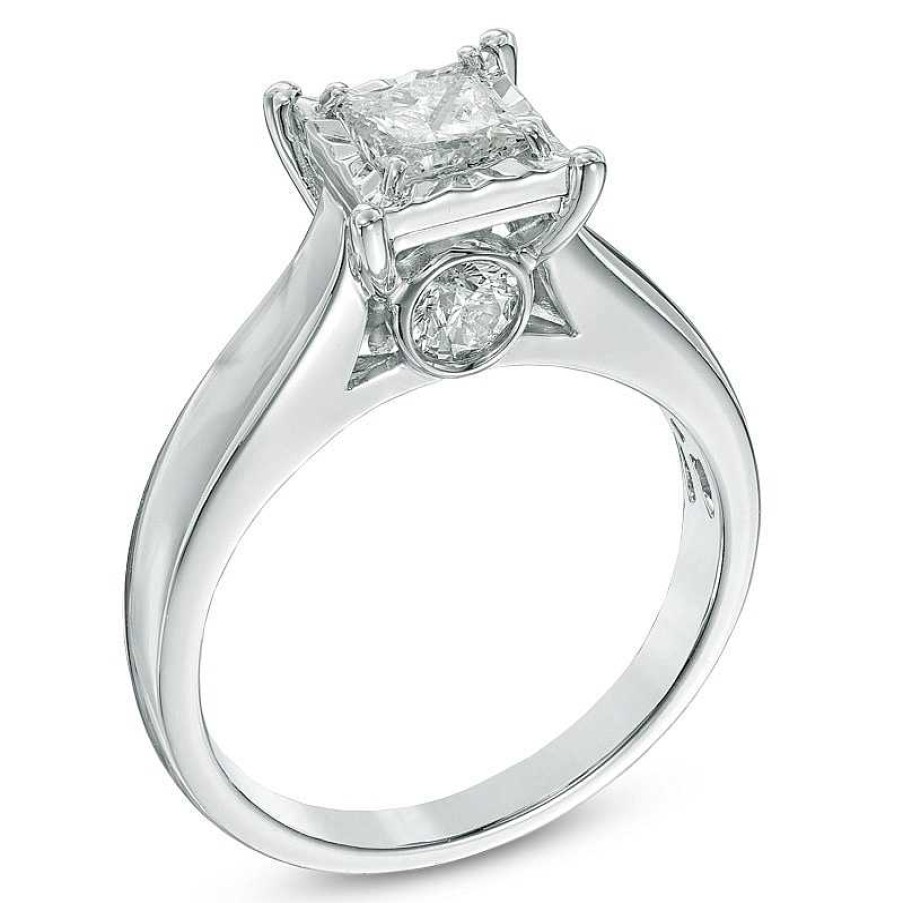 Rings Zales | 1 Ct. T.W. Princess-Cut Diamond Engagement Ring In 14K White Gold (J/I3)