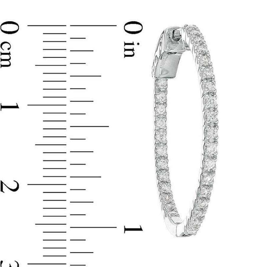 Earrings Zales | 1 Ct. T.W. Diamond Inside-Out Hoop Earrings In 10K White Gold