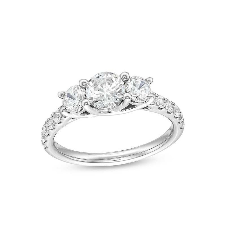 Rings Zales | 1-1/2 Ct. T.W. Diamond Past Present Future® Engagement Ring In 14K White Gold (I/I2)