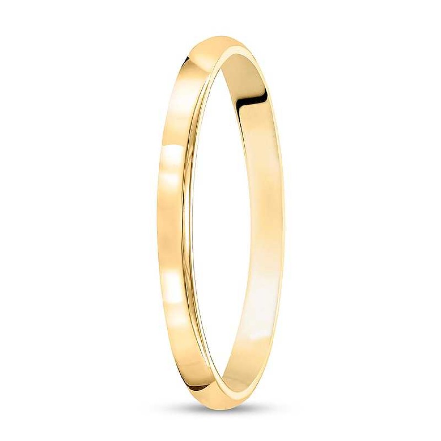 Rings Zales | 2.0Mm Engravable Low Dome Comfort-Fit Wedding Band In 10K Gold (1 Line)