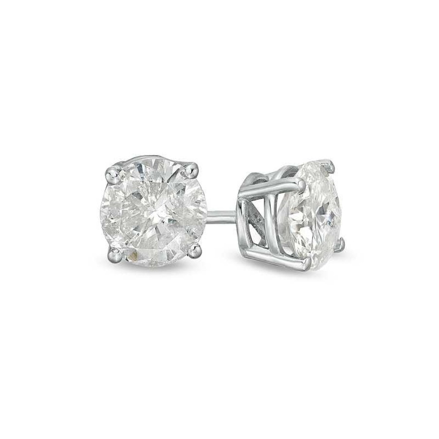 Earrings Zales | 1-1/2 Ct. T.W. Diamond Solitaire Stud Earrings In 10K White Gold (I/I3)