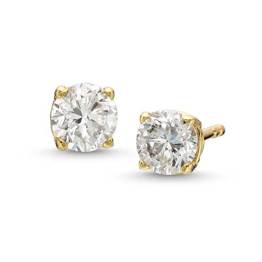 Earrings Zales | 1/2 Ct. T.W. Diamond Solitaire Stud Earrings In 10K Gold (I/Si2)