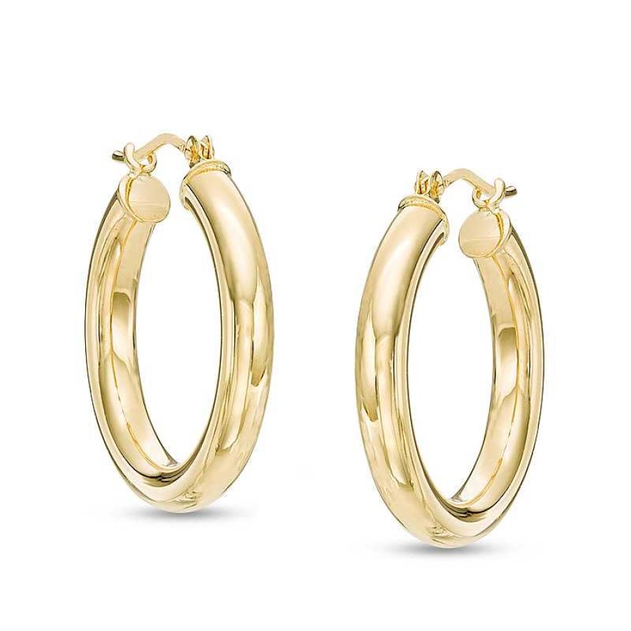 Earrings Zales | 3.0 X 20Mm Hoop Earrings In 14K Gold