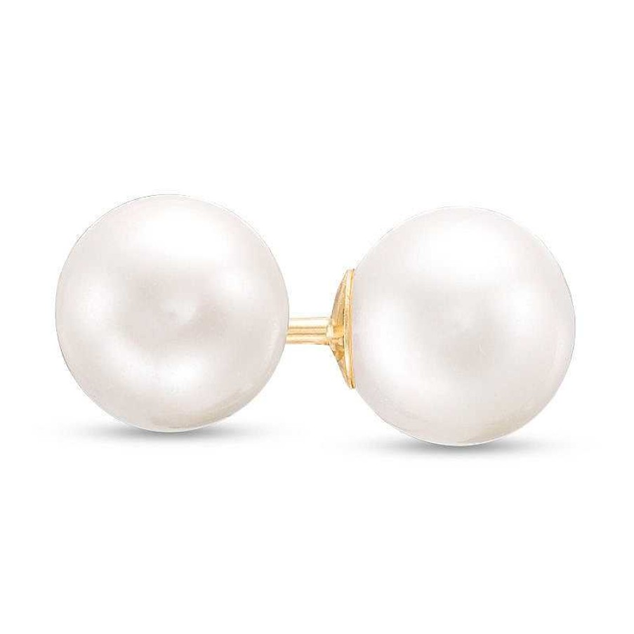 Earrings Zales | Imperial® 7.0-7.5Mm Cultured Freshwater Pearl Stud Earrings In 14K Gold