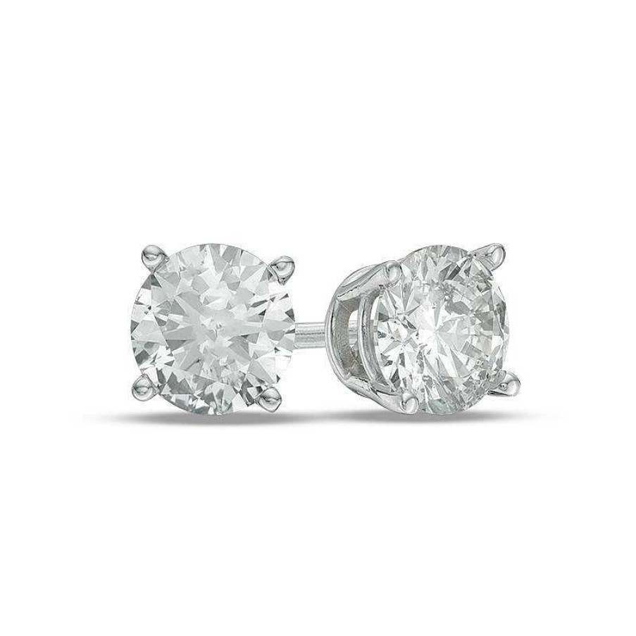 Earrings Zales | 1 Ct. T.W. Diamond Solitaire Stud Earrings In 14K White Gold (I/I2)