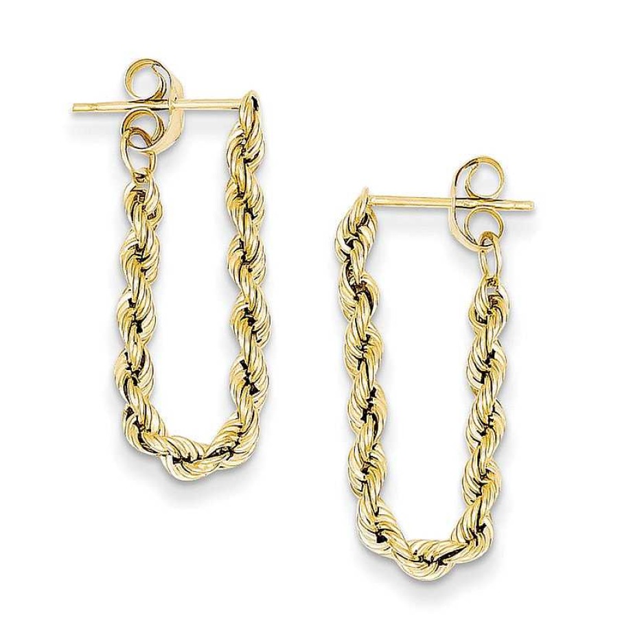 Earrings Zales | Rope Chain Drop Earrings In 14K Gold