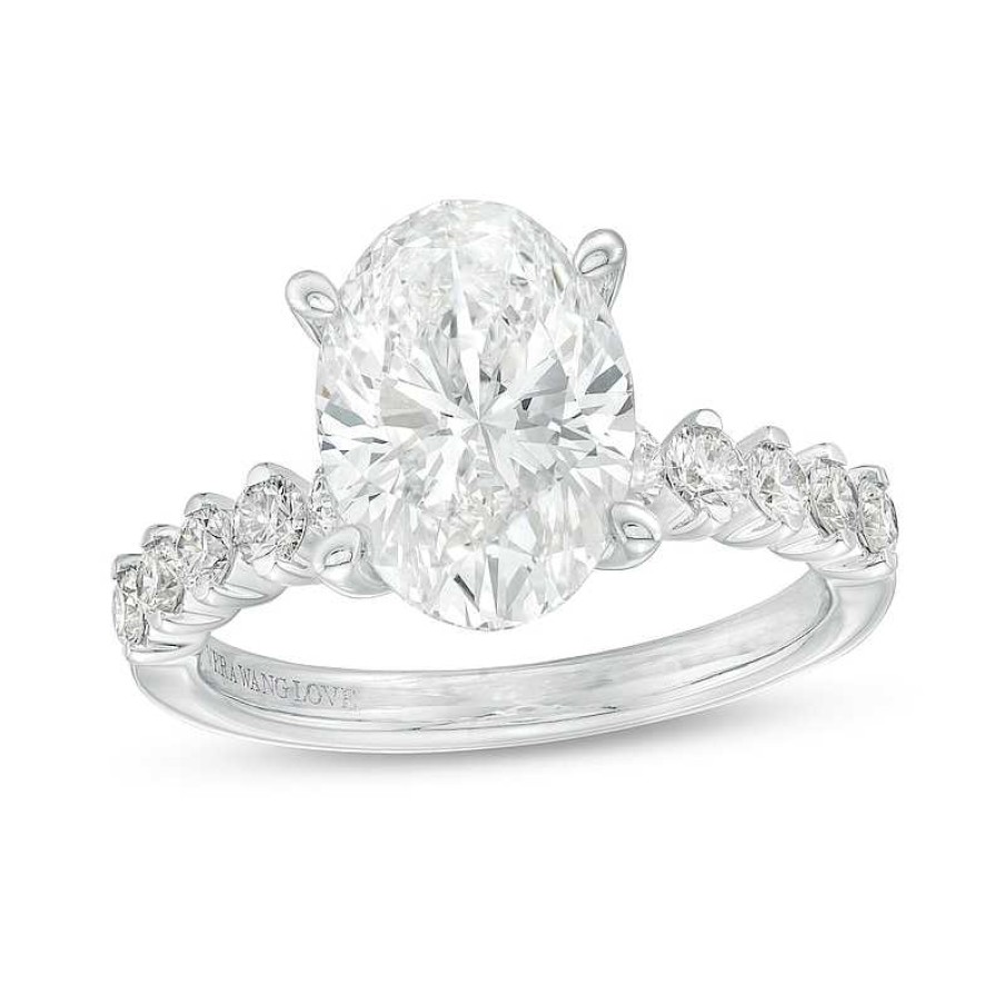 Rings Zales | True Lab-Created Diamonds By Vera Wang Love 3-1/2 Ct. T.W. Oval-Shaped Engagement Ring In 14K White Gold (F/Vs2)