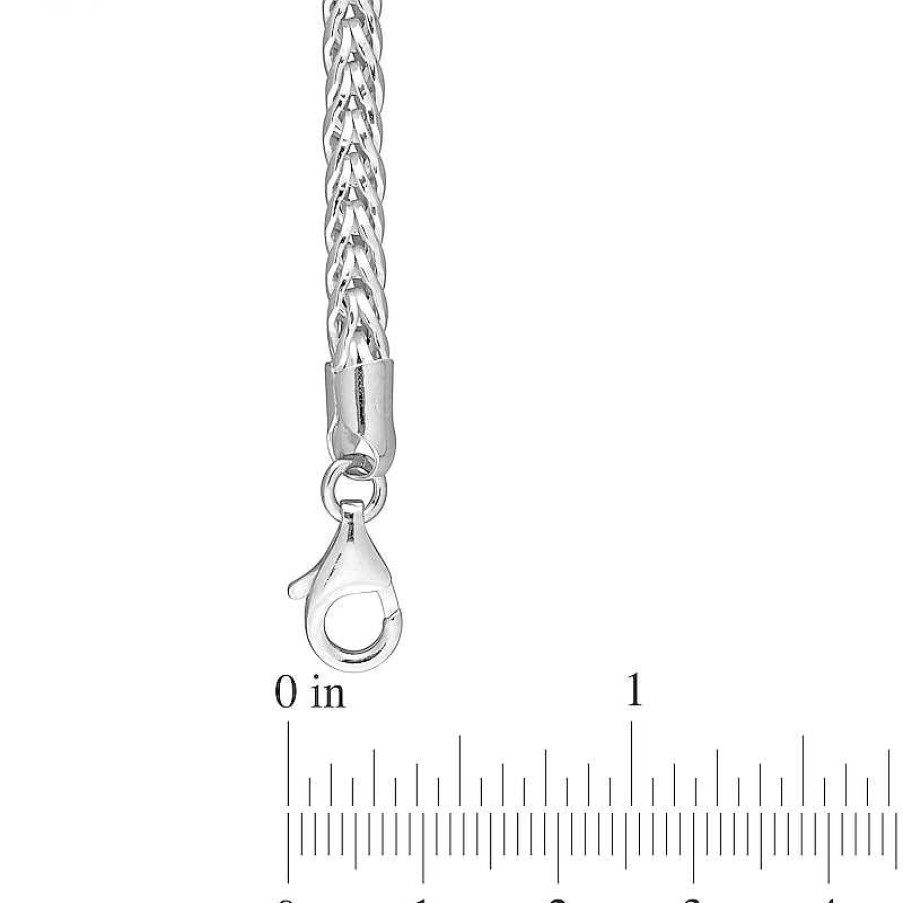 Bracelets Zales | 4.0Mm Foxtail Chain Anklet In Sterling Silver - 9"