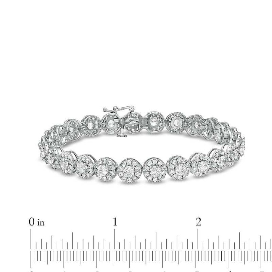 Bracelets Zales | 7 Ct. T.W. Certified Lab-Created Multi-Diamond Bracelet In 14K White Gold (F/Si2) – 7.25"