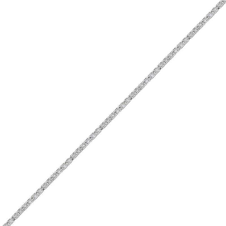 Bracelets Zales | 1/2 Ct. T.W. Diamond Tennis-Style Bar Bracelet In 10K White Gold