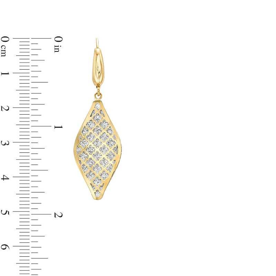 Earrings Zales | Oro Diamante™ Open Lattice Teardrop Earrings In 14K Two-Tone Gold