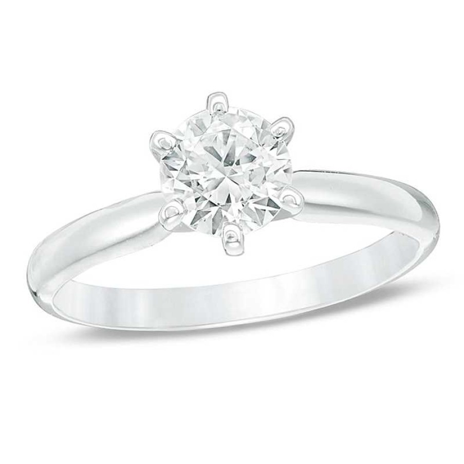 Rings Zales | 1 Ct. Certified Diamond Solitaire Engagement Ring In 14K White Gold (I/I2)