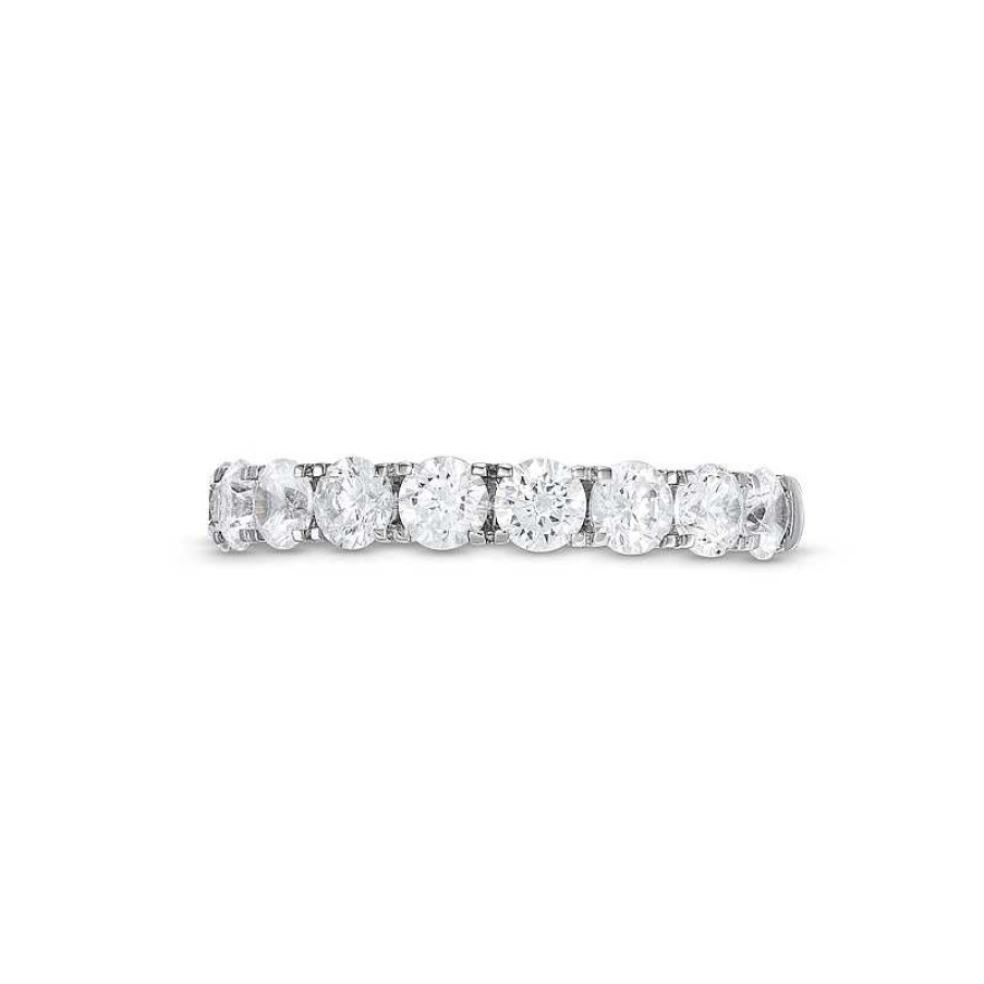 Rings Zales | Vera Wang Love Collection 1-1/2 Ct. T.W. Certified Diamond Nine Stone Band In 14K White Gold (I/Si2)