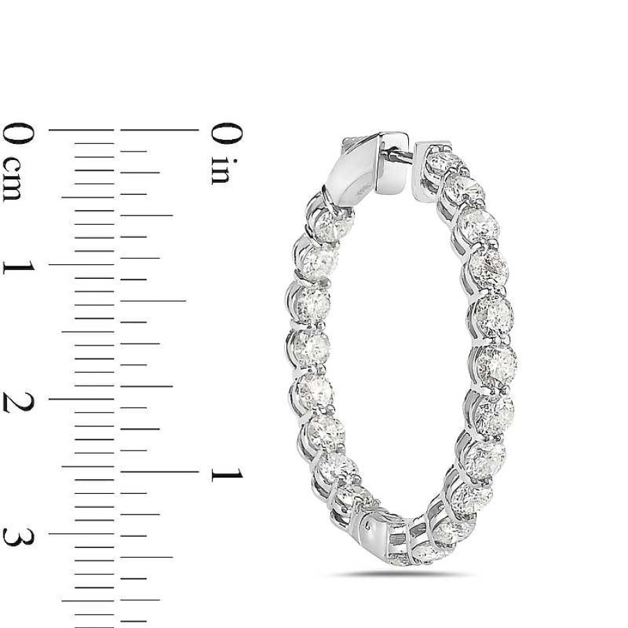 Earrings Zales | 6 Ct. T.W. Diamond Inside-Out Hoop Earrings In 10K White Gold