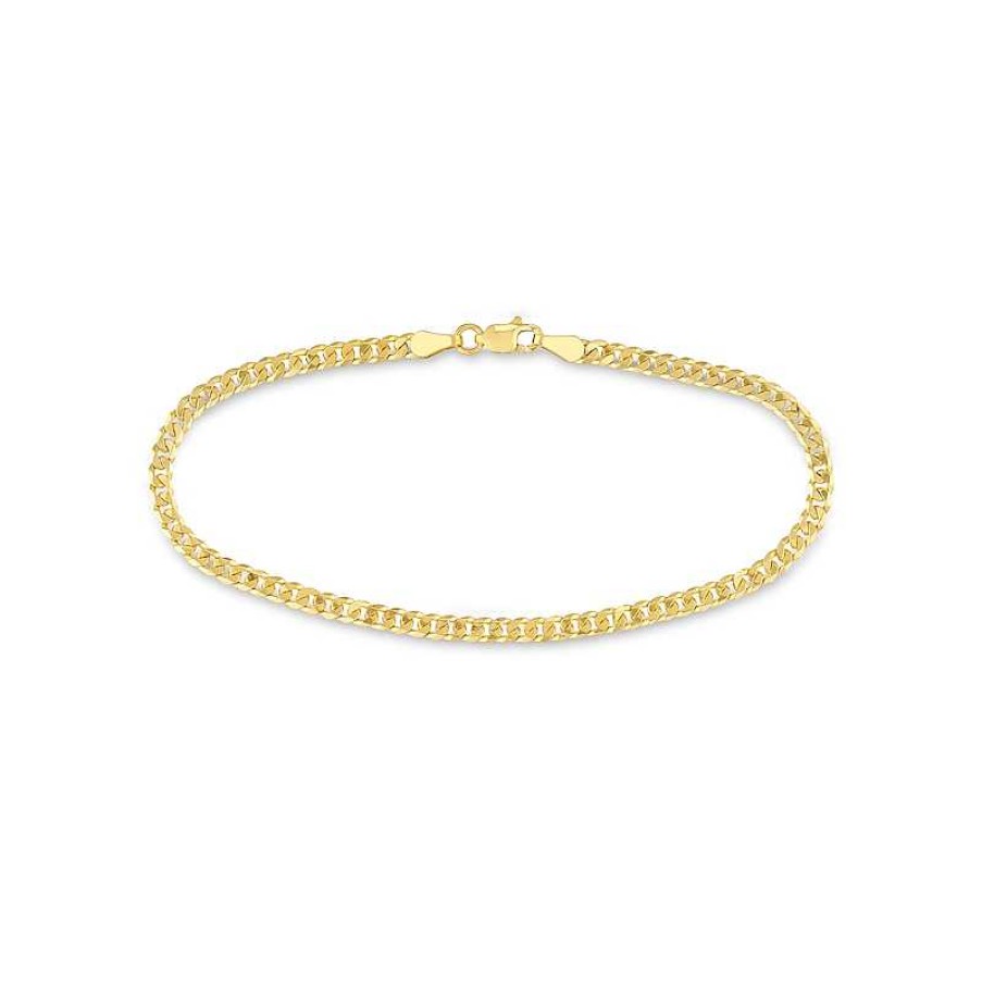 Bracelets Zales | 3.1Mm Solid Cuban Curb Chain Bracelet In 14K Gold – 7.5"