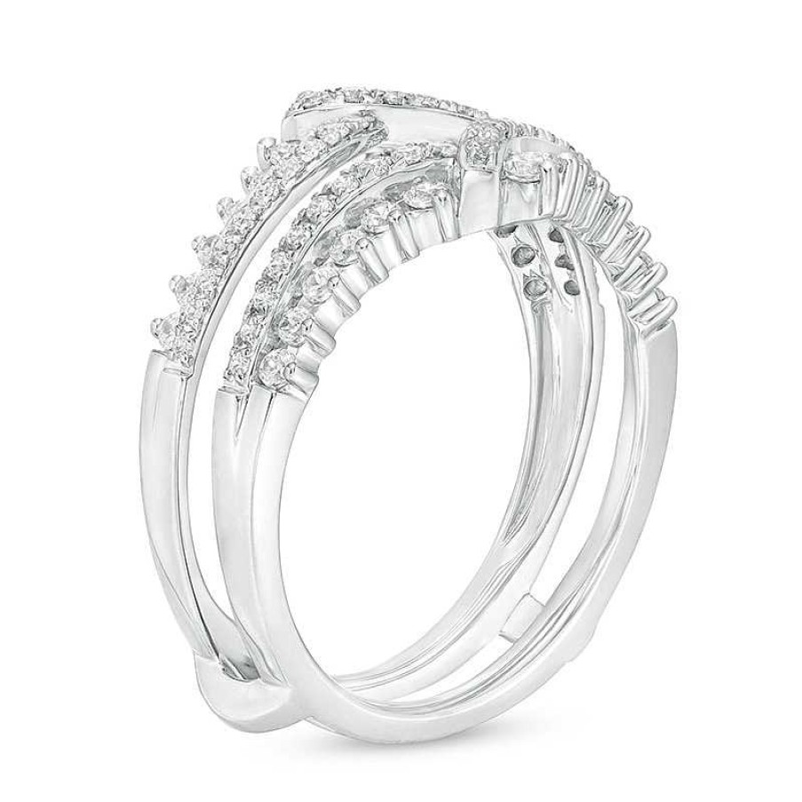 Rings Zales | Previously Owned - 3/4 Ct. T.W. Diamond Chevron Solitaire Enhancer In 14K White Gold