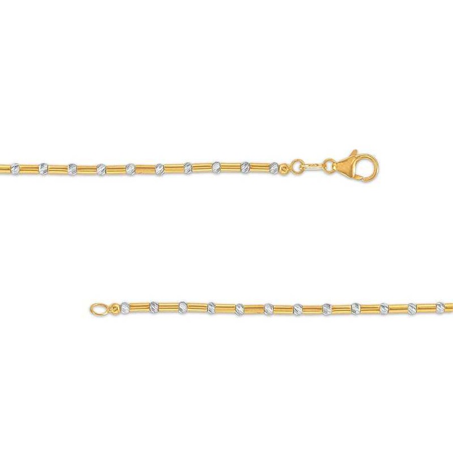 Bracelets Zales | Oro Diamante™ Beaded Strand Bracelet In 14K Two-Tone Gold - 8.0"