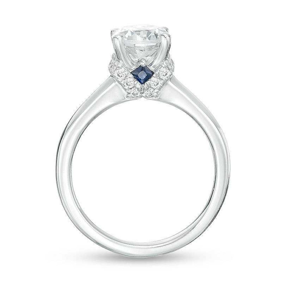 Rings Zales | Vera Wang Love Collection 1-5/8 Ct. T.W. Certified Diamond Engagement Ring In 14K White Gold (I/Si2)