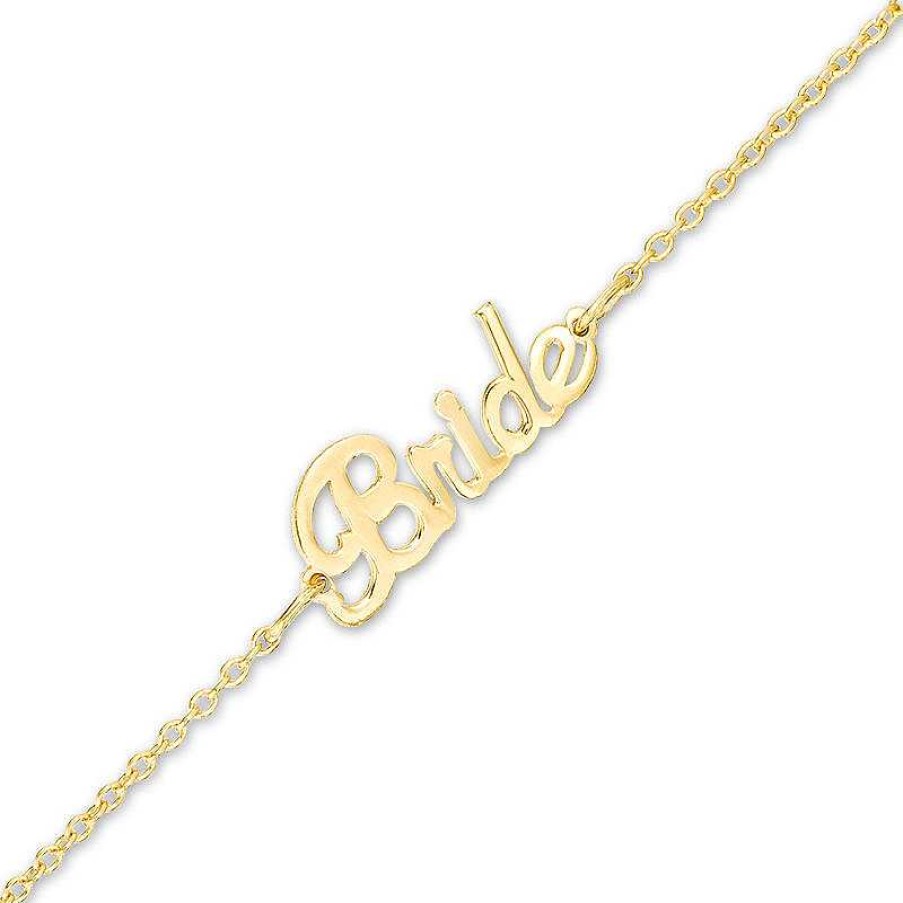 Bracelets Zales | Lowercase Script Name Bracelet In 10K Gold (1 Line)