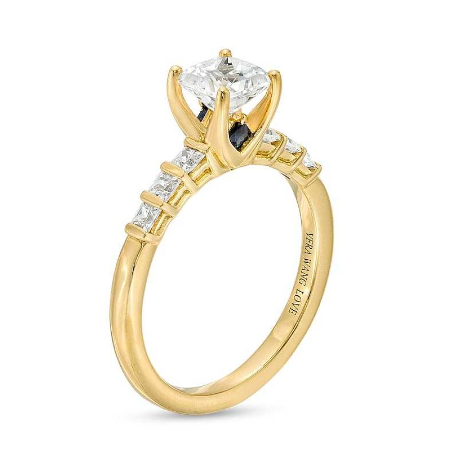 Rings Zales | Vera Wang Love Collection 1 Ct. T.W. Princess-Cut Diamond Engagement Ring In 14K Gold