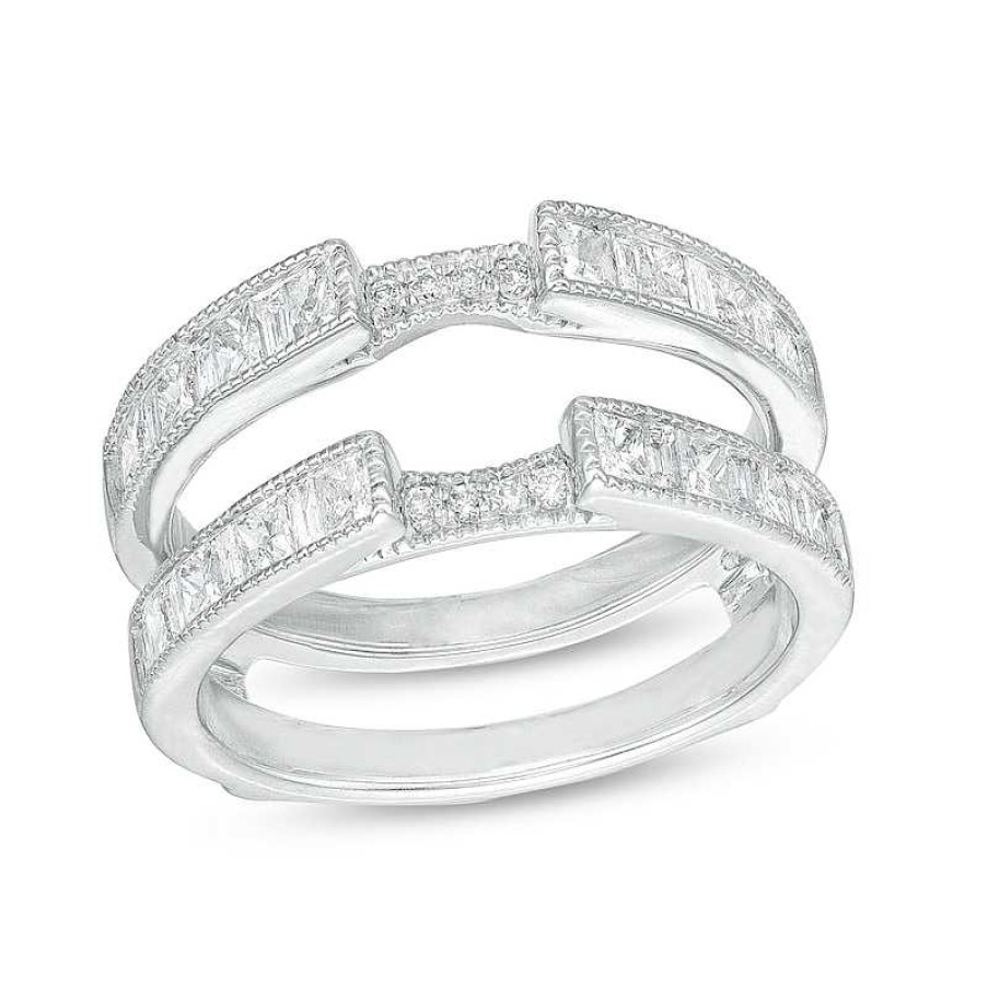 Rings Zales | 3/4 Ct. T.W. Multi-Shape Diamond Solitaire Enhancer In 14K White Gold