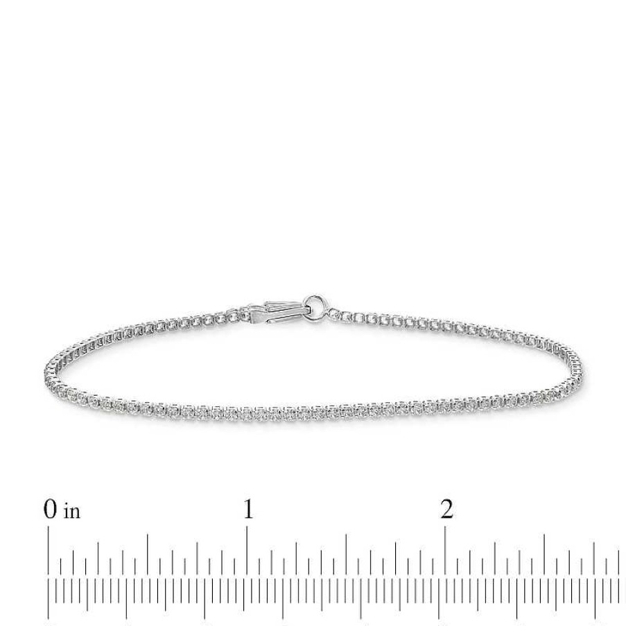 Bracelets Zales | 1 Ct. T.W. Certified Lab-Created Diamond Tennis Bracelet In 14K White Gold (F/Si2)