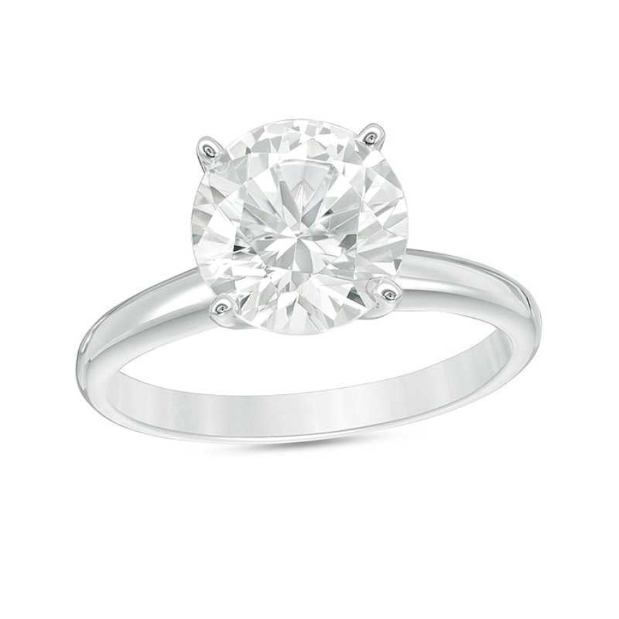 Rings Zales | 3 Ct. Certified Lab-Created Diamond Solitaire Engagement Ring In 14K White Gold (F/Vs2)