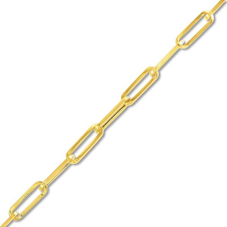 Bracelets Zales | 3.8Mm Paper Clip Chain Bracelet In Hollow 14K Gold - 7.5"