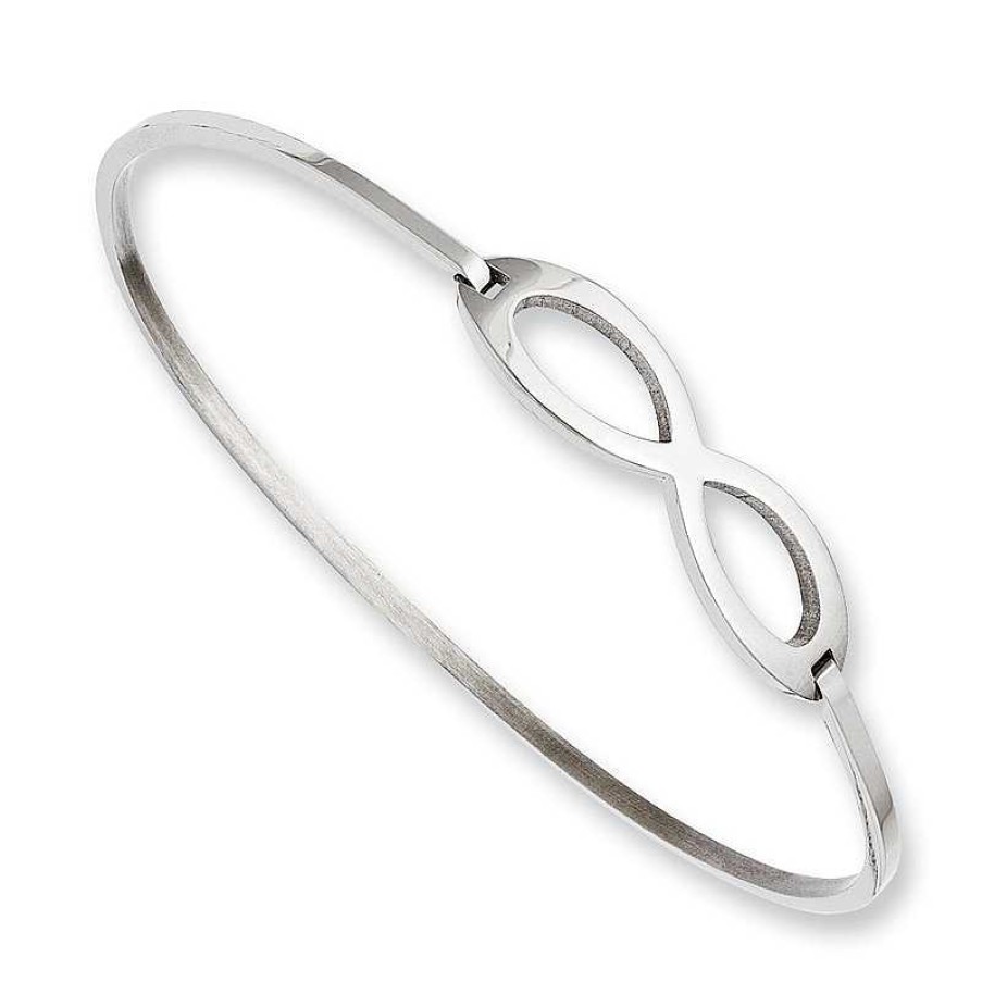 Bracelets Zales | Slip-On Infinity Bangle In Stainless Steel - 8.0"