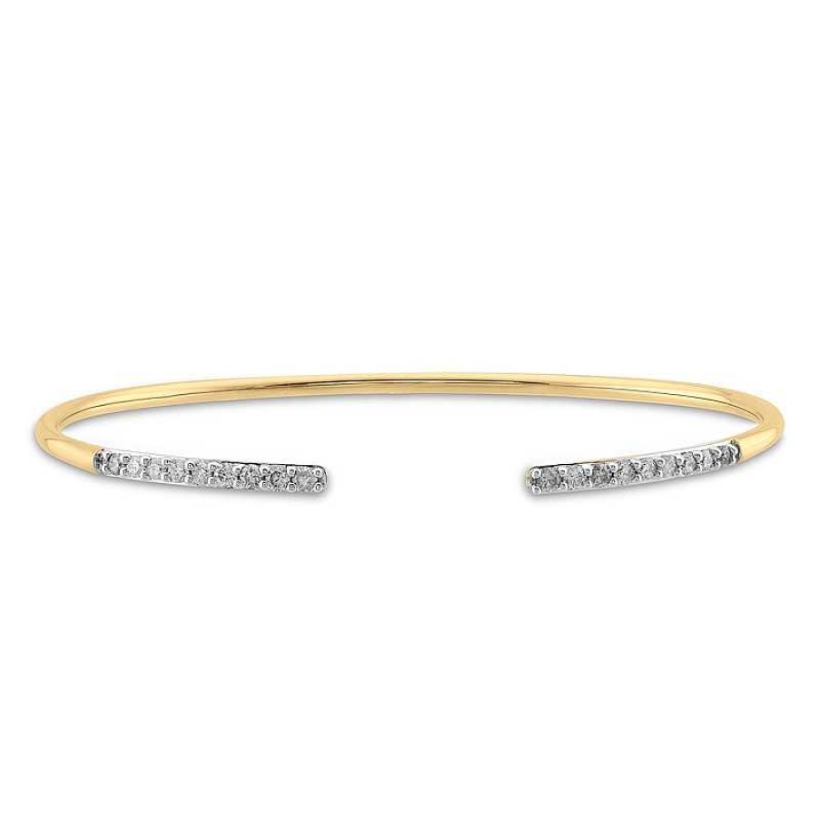 Bracelets Zales | 1/2 Ct. T.W. Diamond Open Bangle In 10K Gold