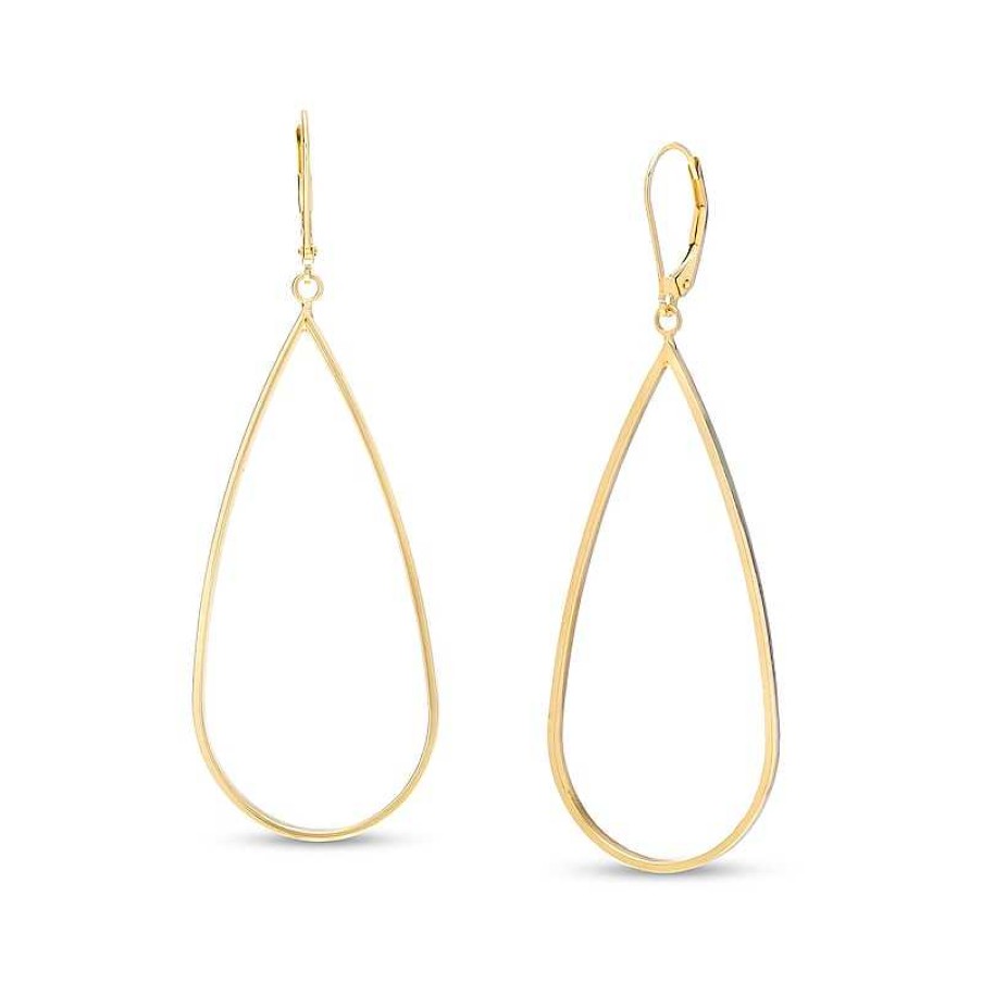 Earrings Zales | Outlined Teardrop Earrings In 10K Gold