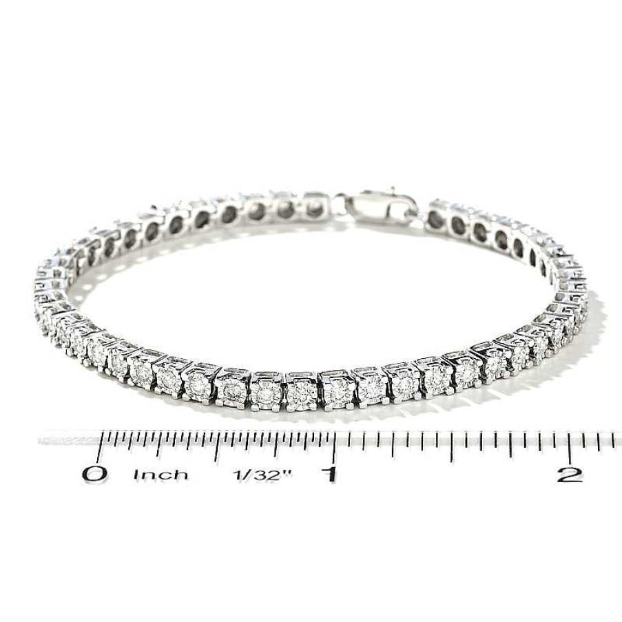 Bracelets Zales | 1-1/2 Ct. T.W. Diamond Tennis Bracelet In Sterling Silver