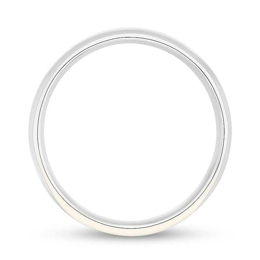 Rings Zales | 6.0Mm Engravable Low Dome Comfort-Fit Wedding Band In 14K White Gold (1 Line)