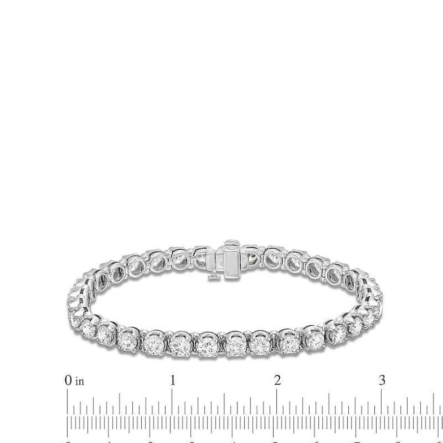 Bracelets Zales | Zales X Rocksbox 9 Ct. T.W. Lab-Created Diamond Line Bracelet In 10K White Gold